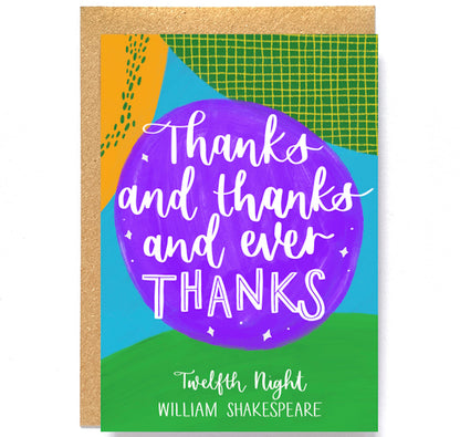 Thanks Awfully Greeting Card: Thanks And Thanks And Ever Thanks – The RSC shop