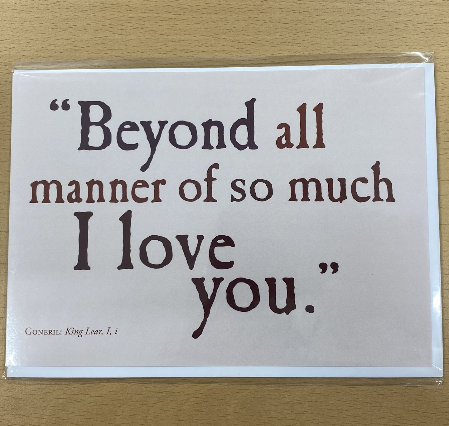 Greeting Card: Beyond All Manner Of So Much I Love You (Landscape)