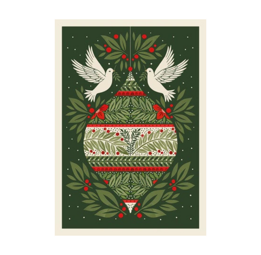 Christmas Card: Doves & Bauble