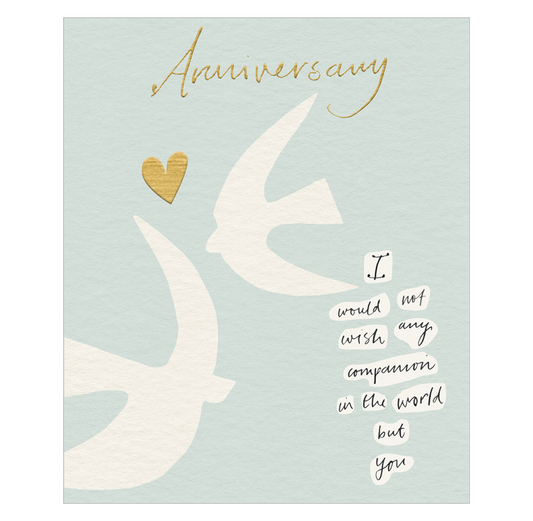 Greeting Card: I Would Not Wish Any Companion - Anniversary (Woodmansterne)