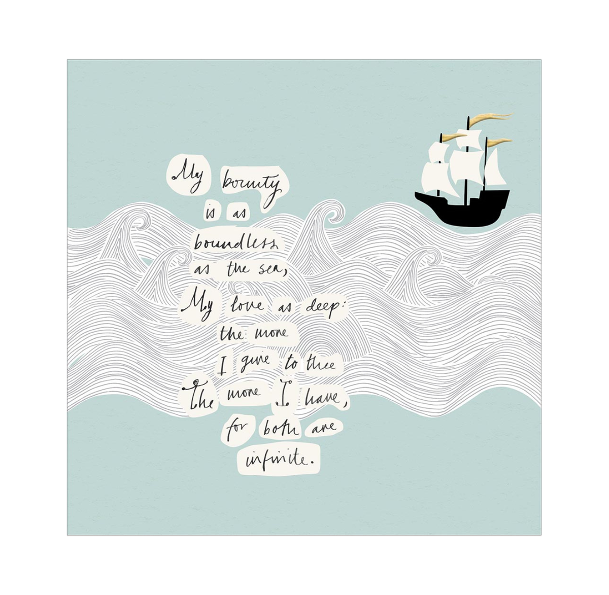 Greeting Card: My Bounty Is As Boundless As The Sea (Woodmansterne)