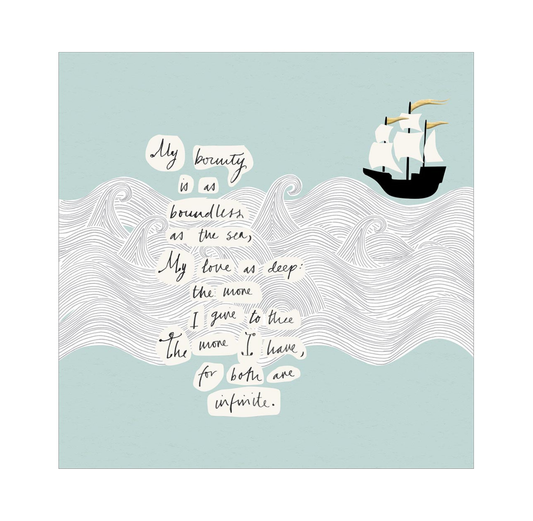Greeting Card: My Bounty Is As Boundless As The Sea (Woodmansterne)