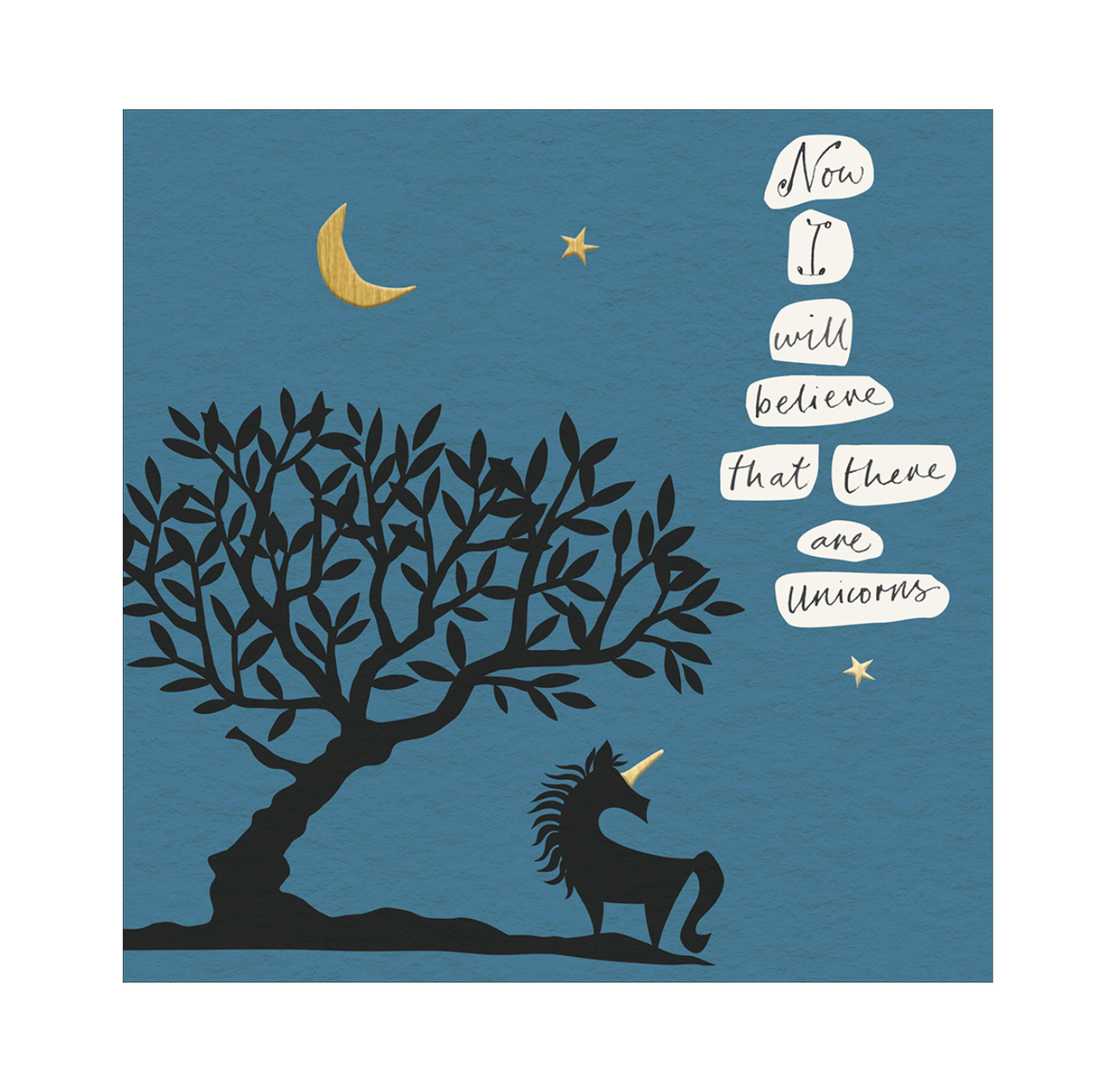 Greeting Card: Now I Will Believe That There Are Unicorns (Woodmansterne)
