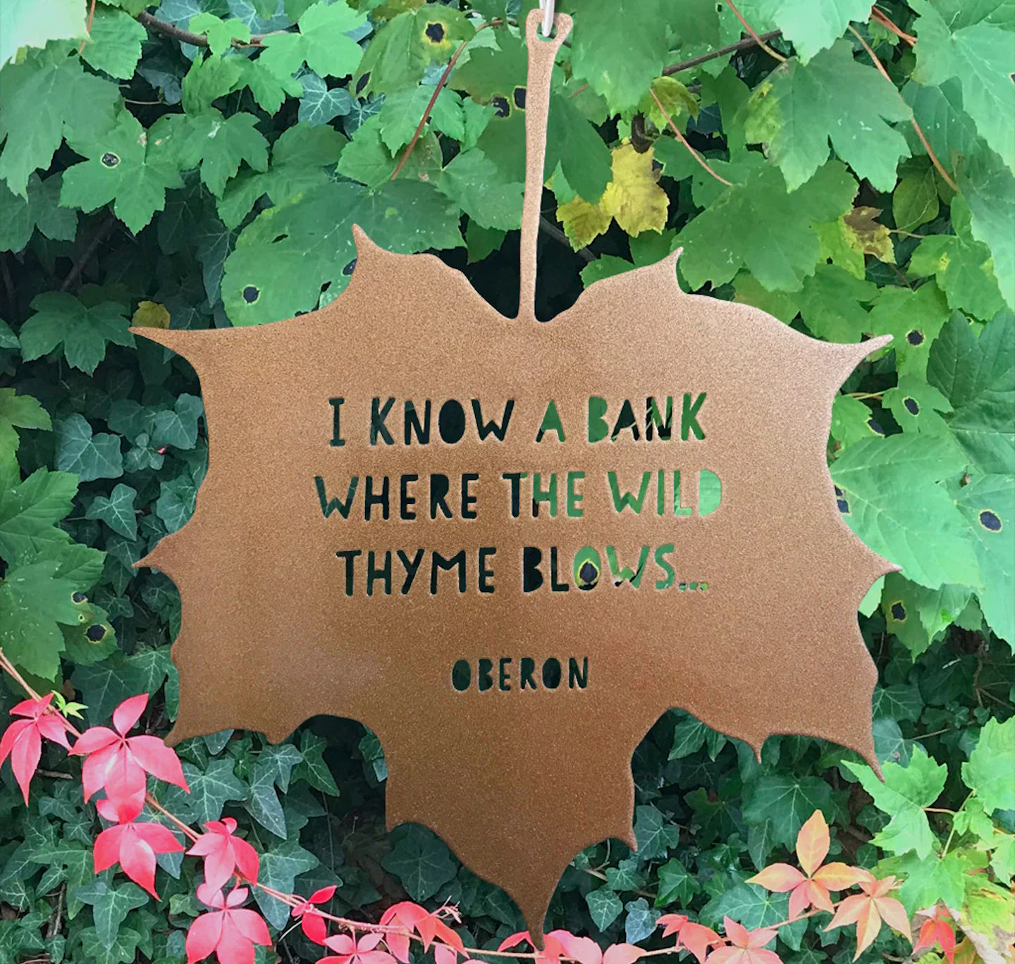 Leaf Quote - I Know A Bank Where The Wild Thyme Blows