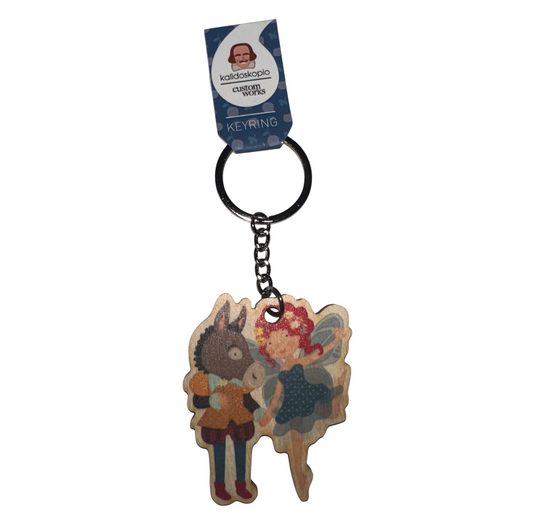 Wooden Keyring: Kalidoskopio Bottom & Titania
