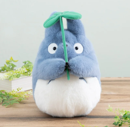 Large Blue Totoro Plush With Leaf - My Neighbour Totoro