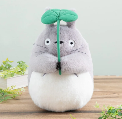 Large Grey Totoro Plush With Leaf - My Neighbour Totoro