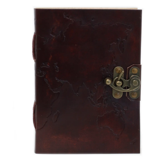 Leather Notebook: World
