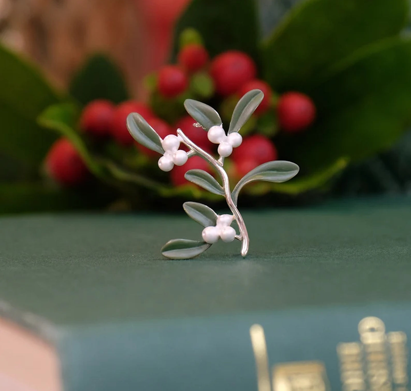 Brooch: Mistletoe