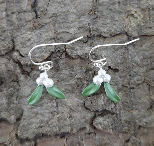 Earrings: Mistletoe