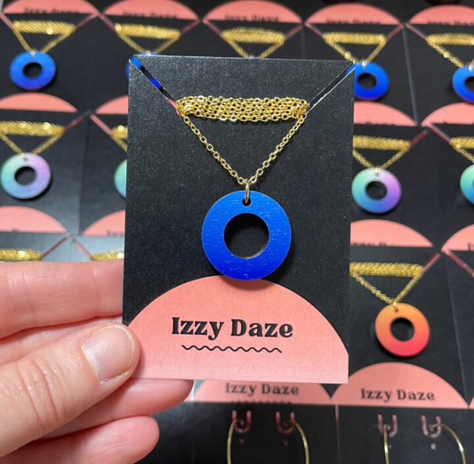 Necklace: Donut Ocean Blue