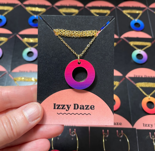 Necklace: Donut Ruby Sunrise