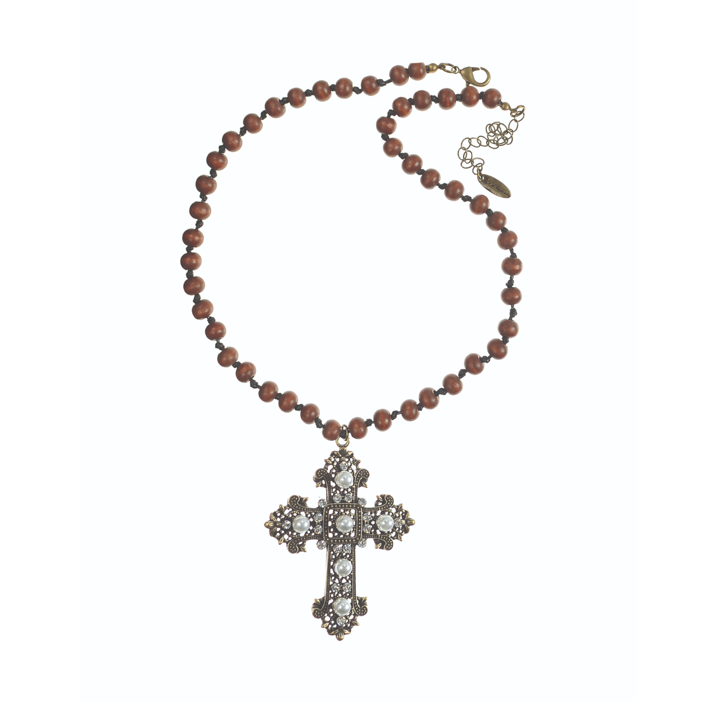 Necklace: Gothic Short Bead Cross