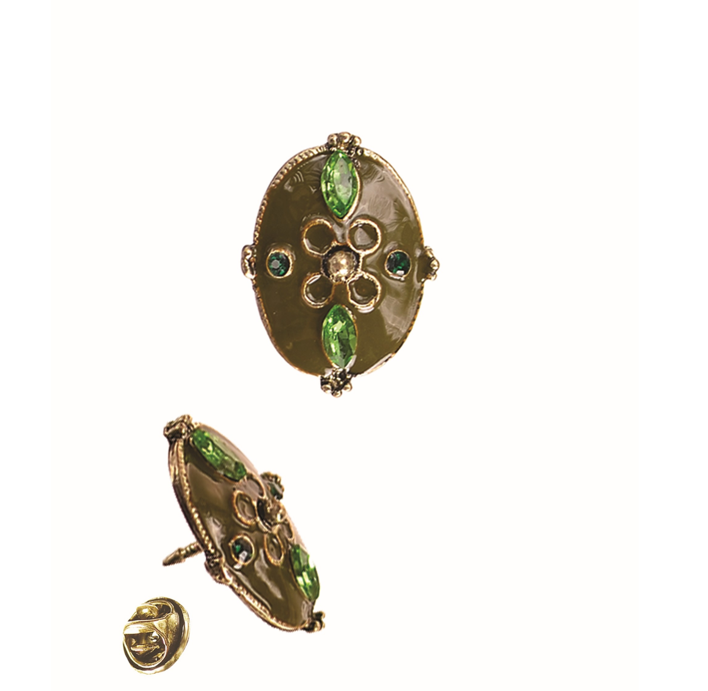 Pin Badge: Khaki Oval