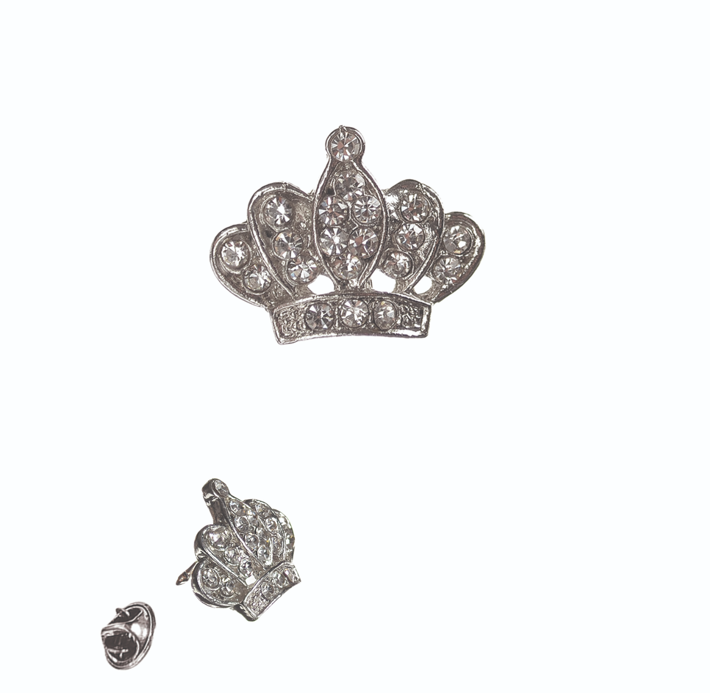 Pin Badge: Silver Crown