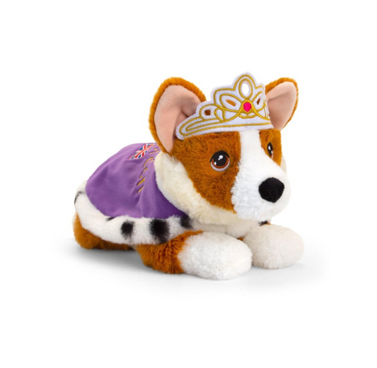 Plush Resting Corgi With Cape & Crown