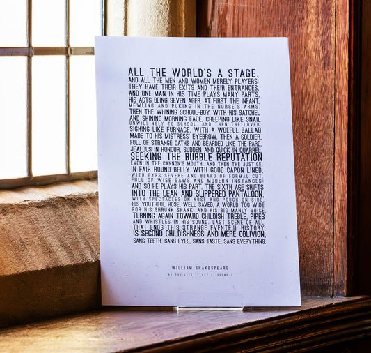 Print: As You Like It - All The World's A Stage A4