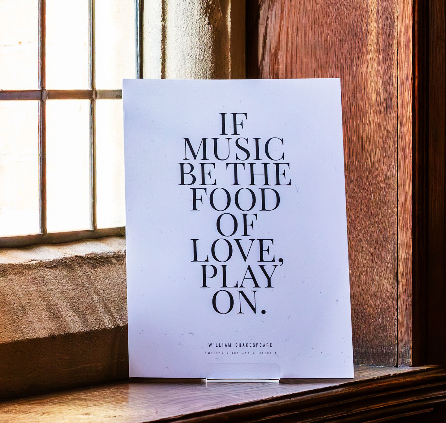 Print: Twelfth Night - If Music Be the Food of Love, Play on A4