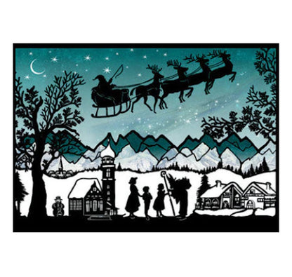 Miniature Silhouette Advent Calendar Card