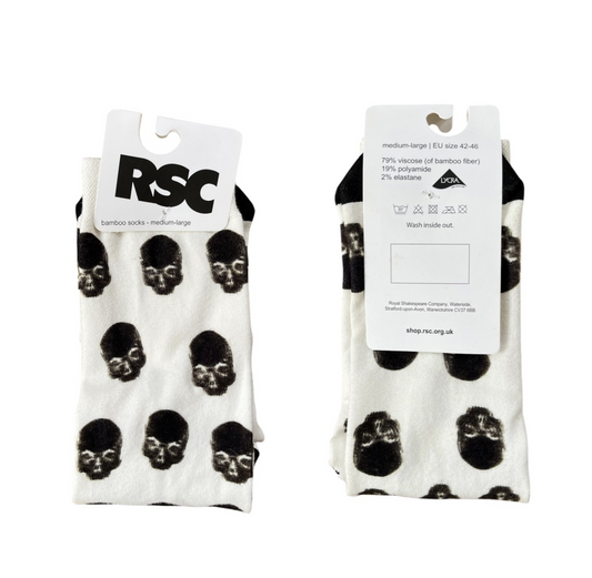 Socks: Hamlet Skull White