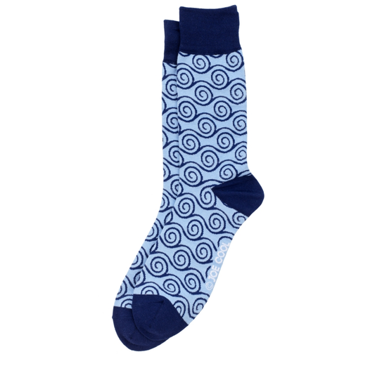 Socks: Rolling Wave (Light Blue)