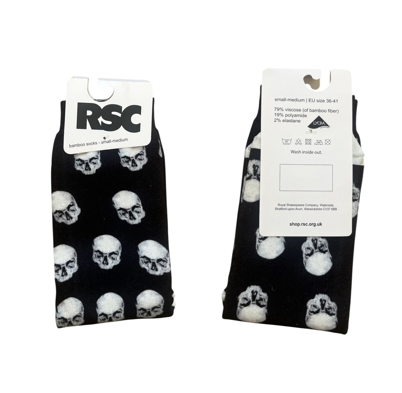 Relic Socks Socks: Hamlet Skull Black – The RSC shop