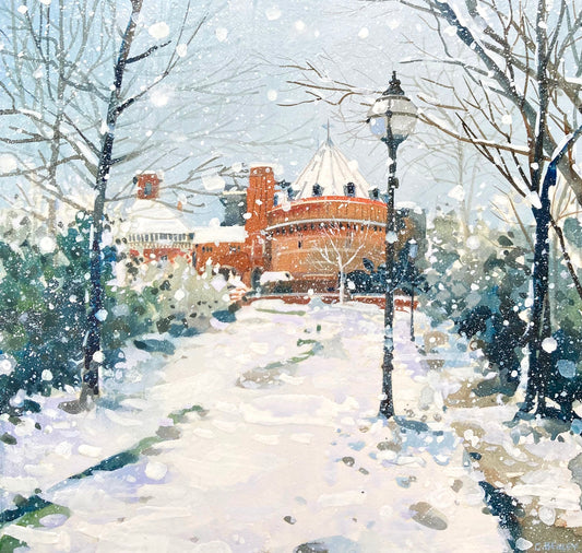 Greeting Card: Swan Theatre In The Snow