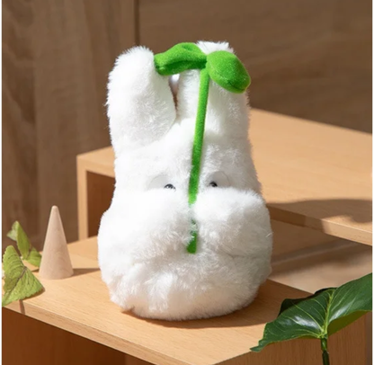 White Totoro Plush With Leaf - My Neighbour Totoro