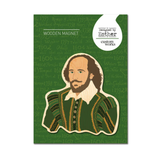 Wooden Magnet: Shakespeare Head