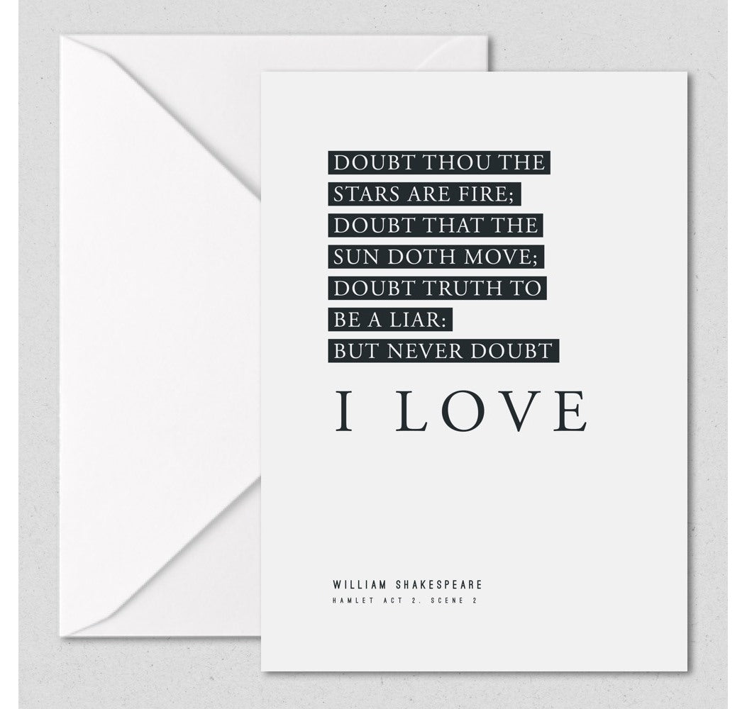 Greeting Card Typography: Never Doubt I Love